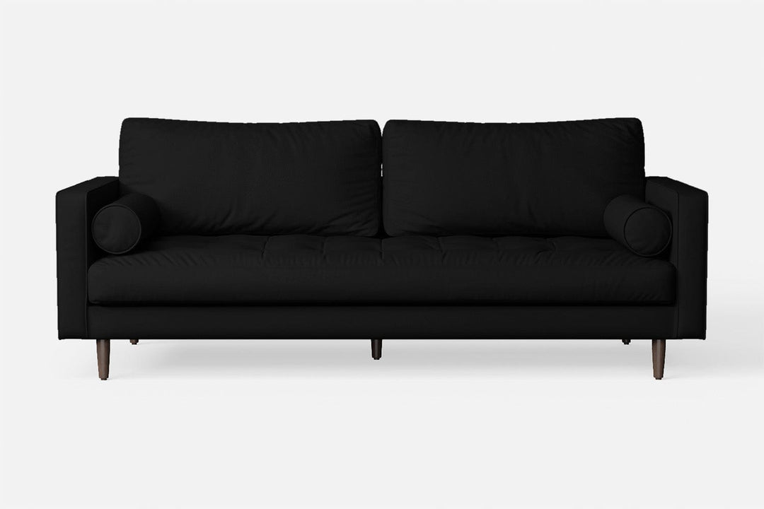 LIVELUSSO Sofa Gela 2 Seater Sofa Black Leather