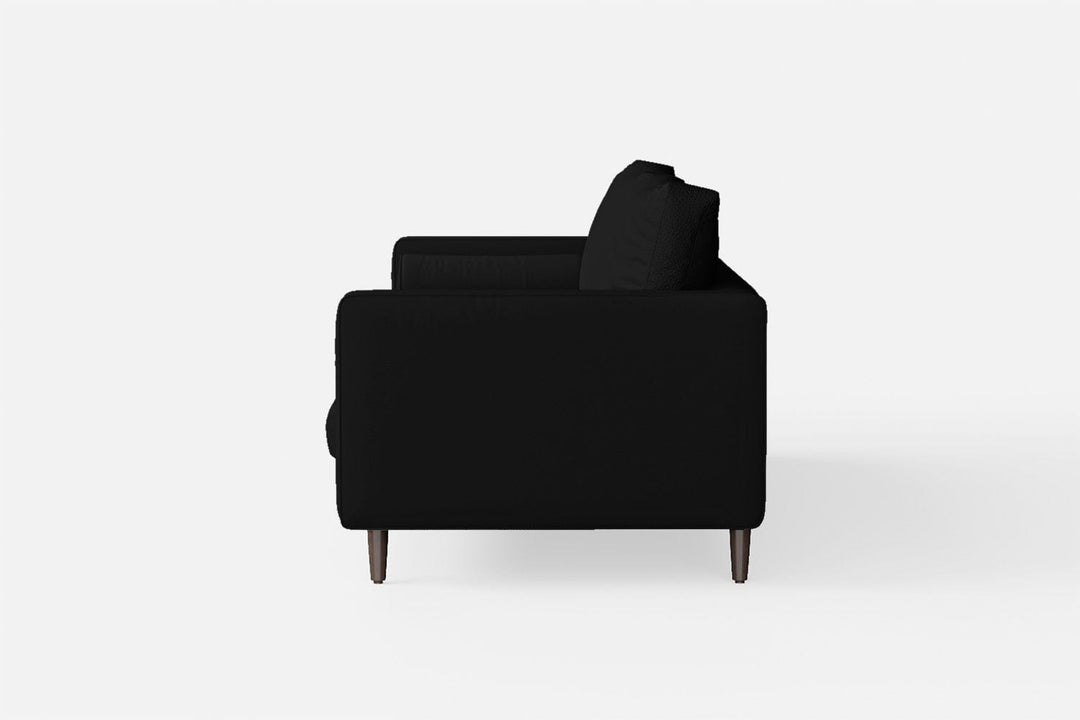 LIVELUSSO Sofa Gela 2 Seater Sofa Black Leather