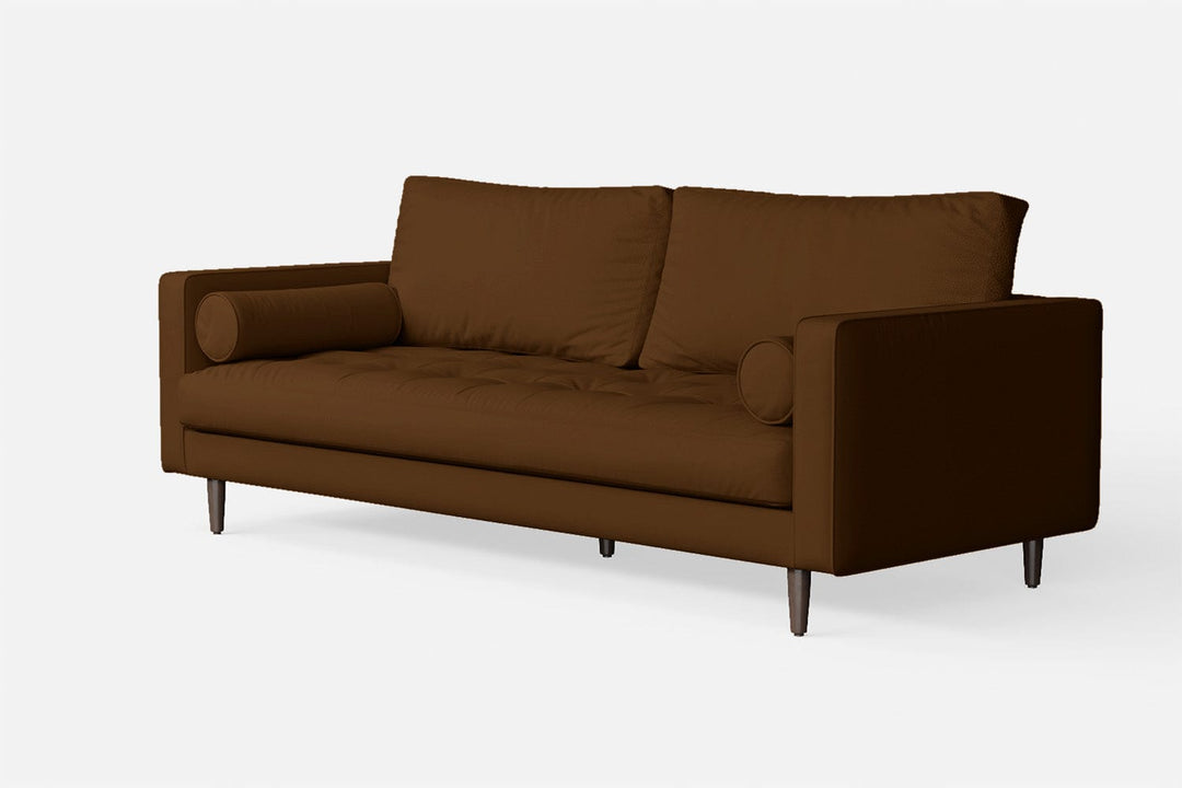 LIVELUSSO Sofa Gela 2 Seater Sofa Walnut Brown Leather