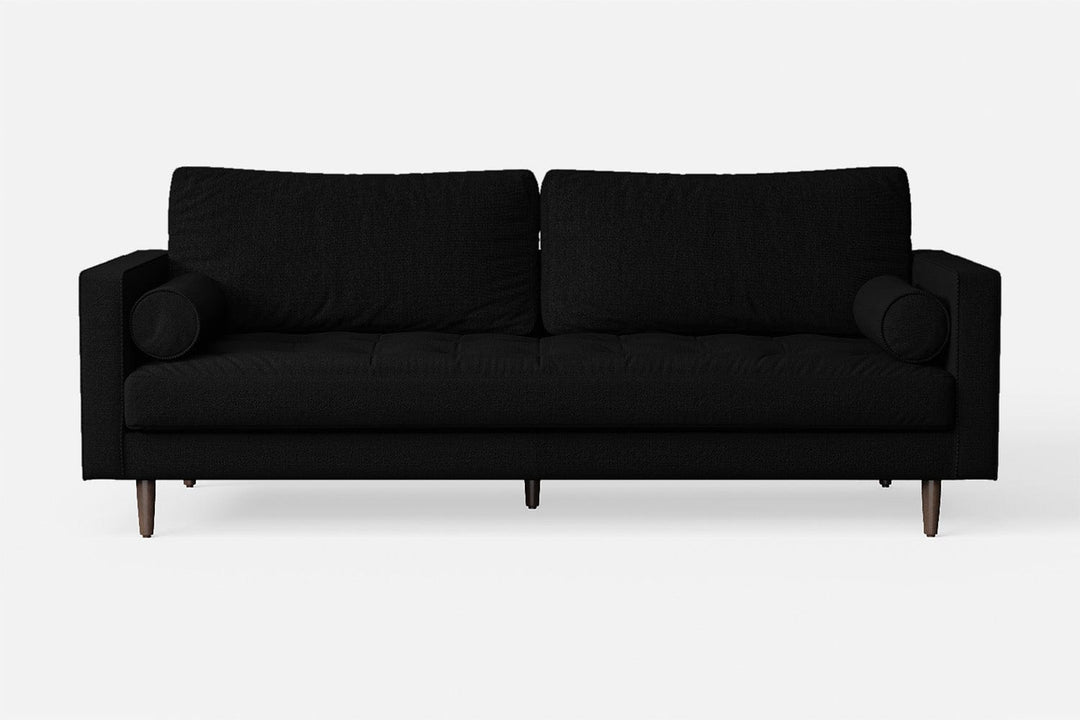 LIVELUSSO Sofa Gela 2 Seater Sofa Black Linen Fabric