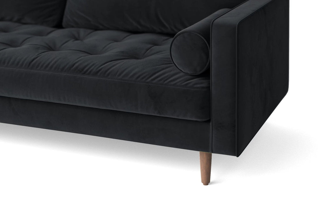 LIVELUSSO Sofa Gela 2 Seater Sofa Dark Grey Velvet