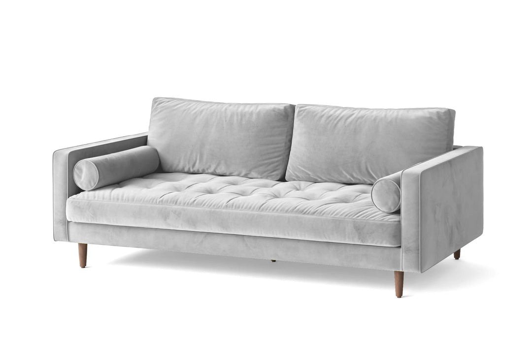 LIVELUSSO Sofa Gela 2 Seater Sofa White Velvet