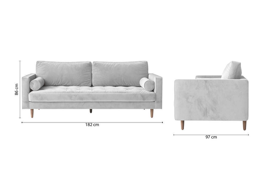 LIVELUSSO Sofa Gela 2 Seater Sofa White Velvet