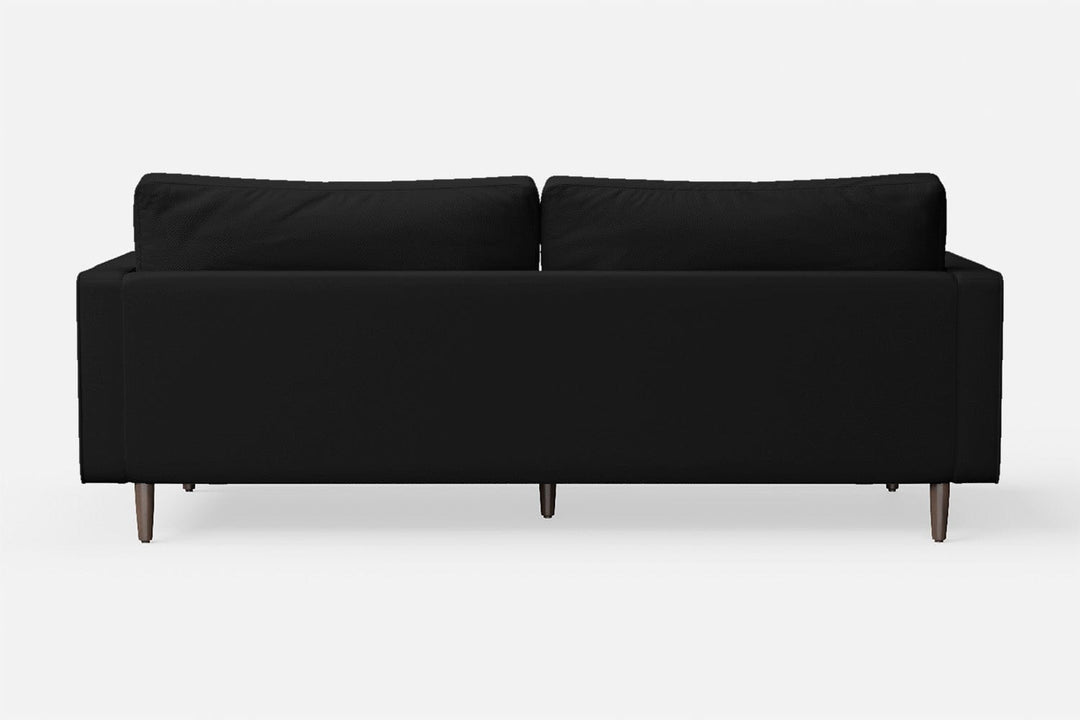 LIVELUSSO Sofa Gela 3 Seater Sofa Black Leather