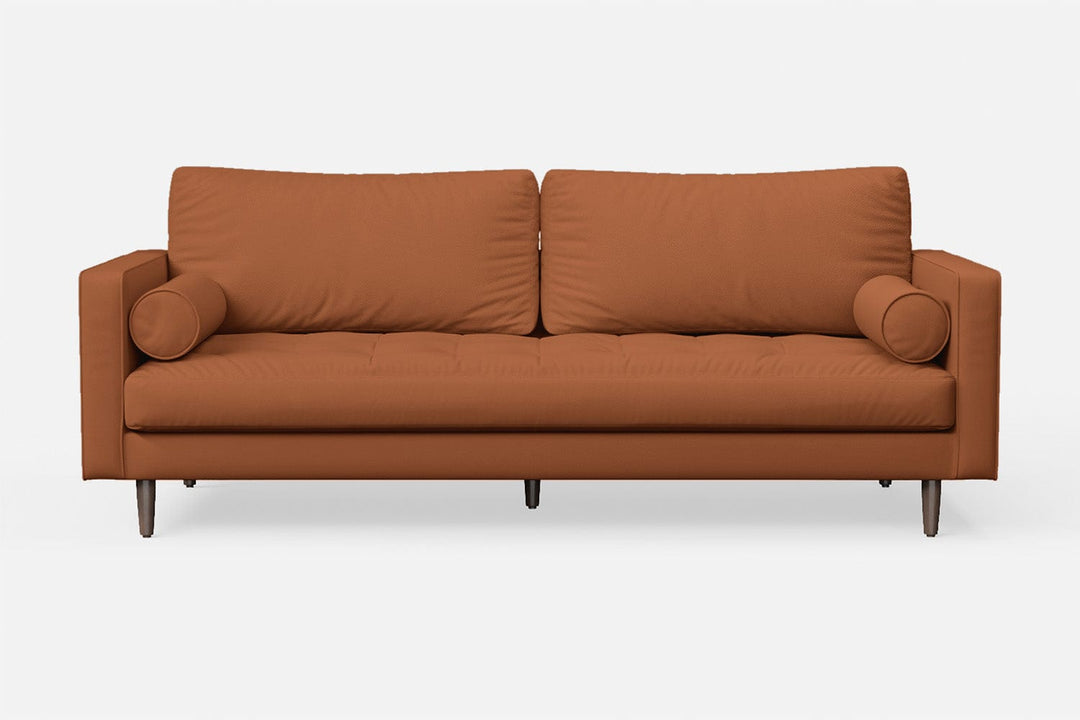 LIVELUSSO Sofa Gela 3 Seater Sofa Tan Brown Leather