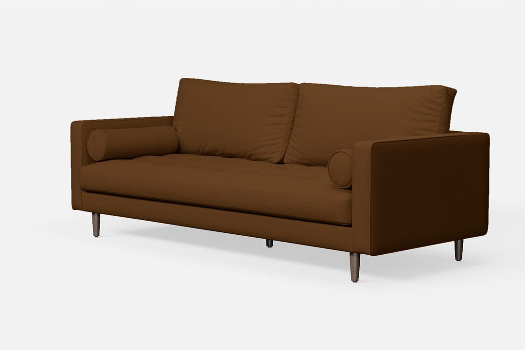 LIVELUSSO Sofa Gela 3 Seater Sofa Walnut Brown Leather