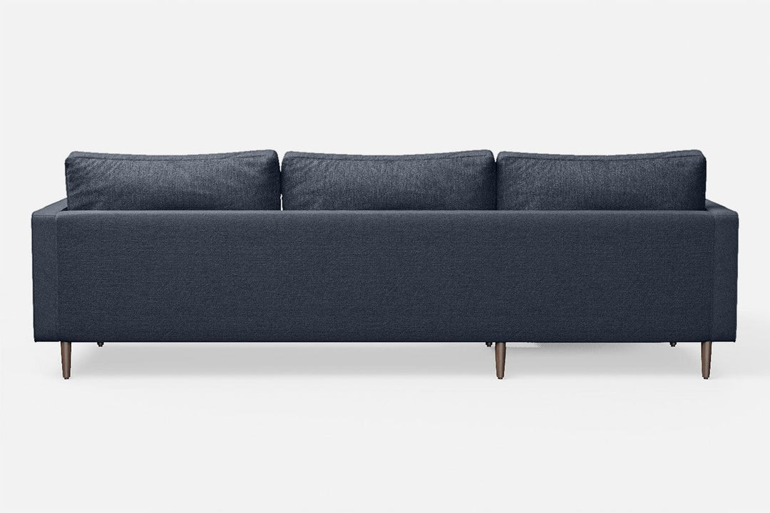 LIVELUSSO Chaise Lounge Sofa Gela 3 Seater Left Hand Facing Chaise Lounge Corner Sofa Dark Blue Linen Fabric