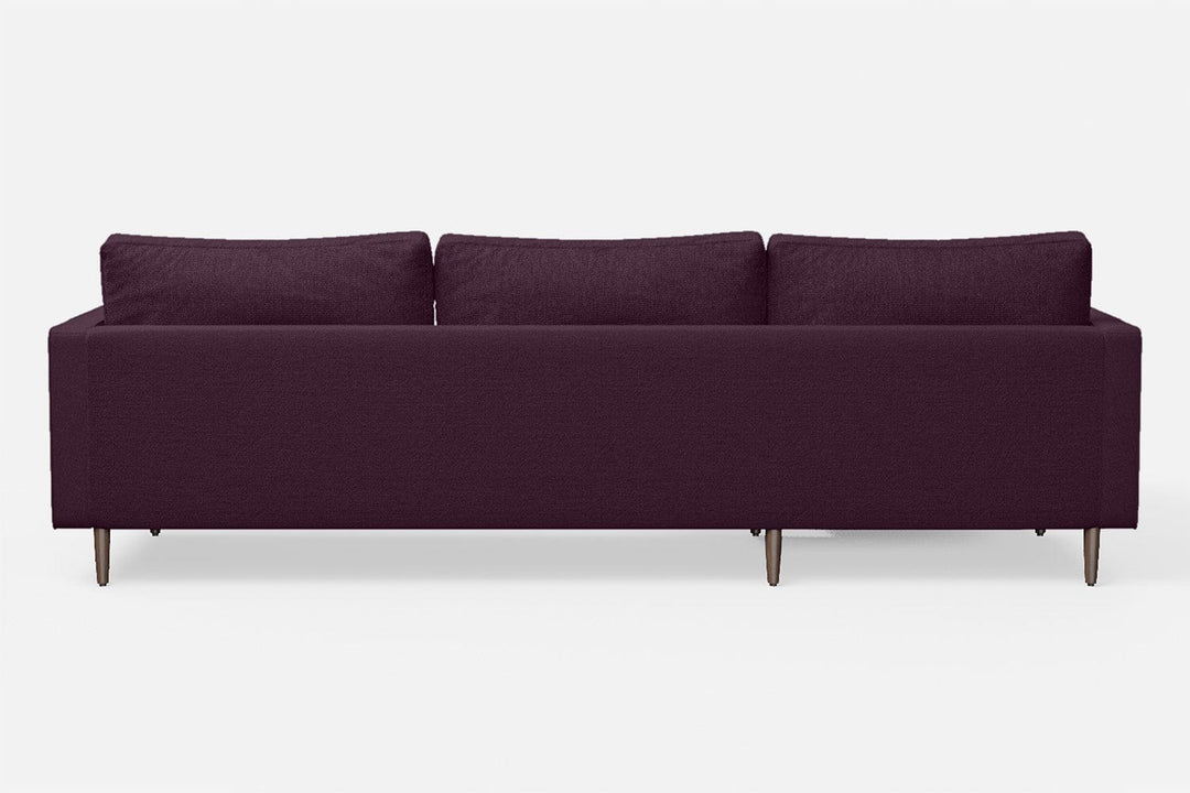 LIVELUSSO Chaise Lounge Sofa Gela 3 Seater Left Hand Facing Chaise Lounge Corner Sofa Purple Linen Fabric