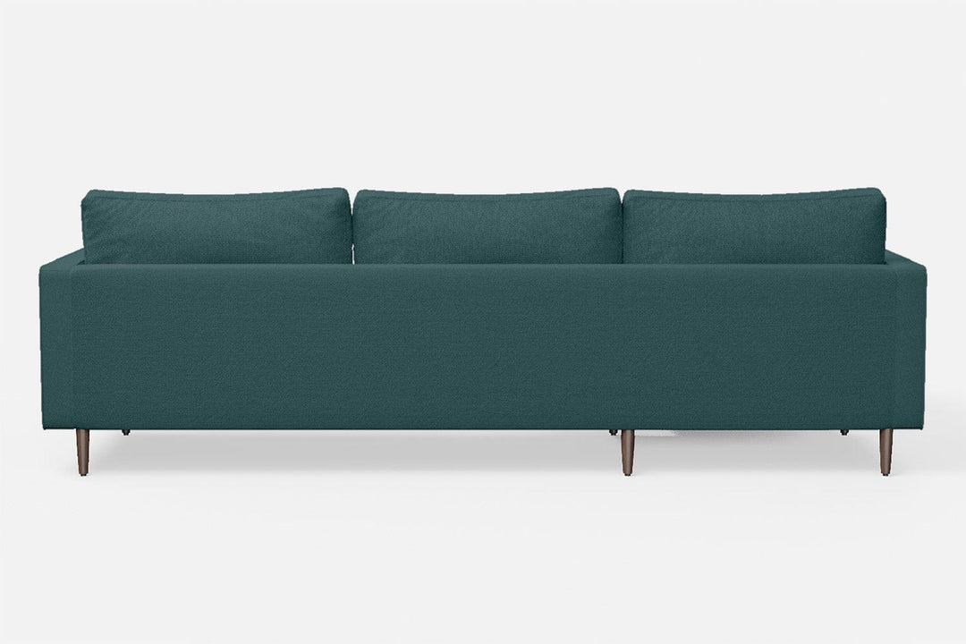 LIVELUSSO Chaise Lounge Sofa Gela 3 Seater Left Hand Facing Chaise Lounge Corner Sofa Teal Linen Fabric