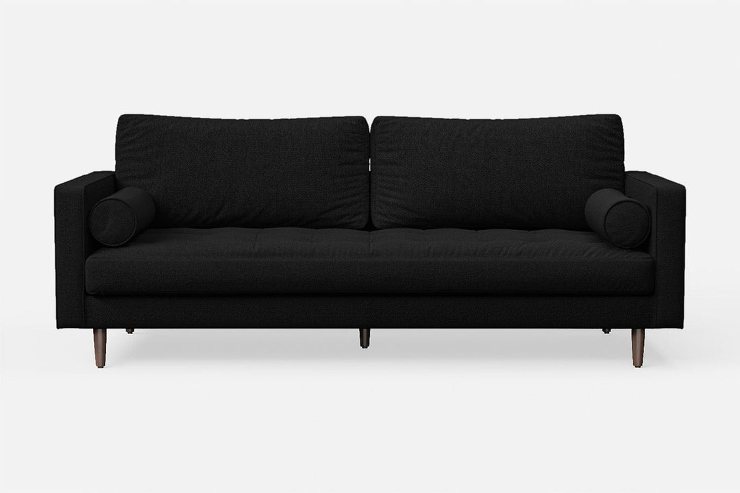 LIVELUSSO Sofa Gela 3 Seater Sofa Black Linen Fabric