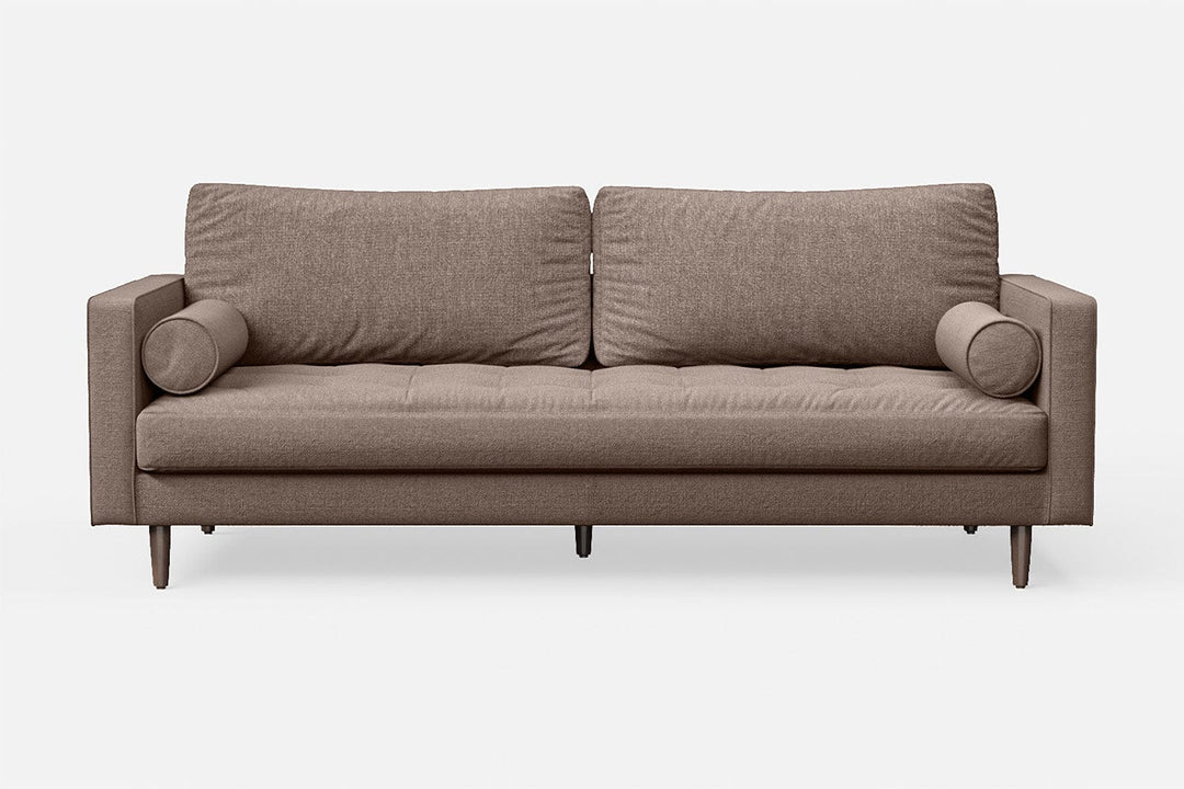 LIVELUSSO Sofa Gela 3 Seater Sofa Caramel Linen Fabric