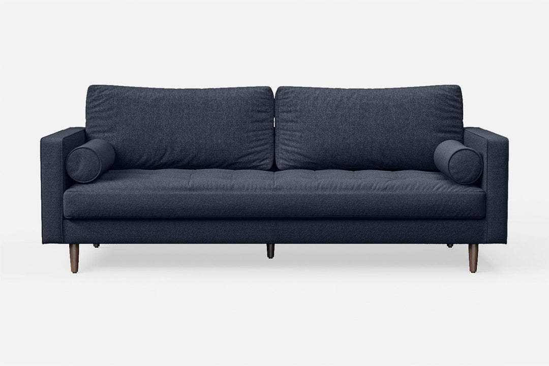 LIVELUSSO Sofa Gela 3 Seater Sofa Dark Blue Linen Fabric