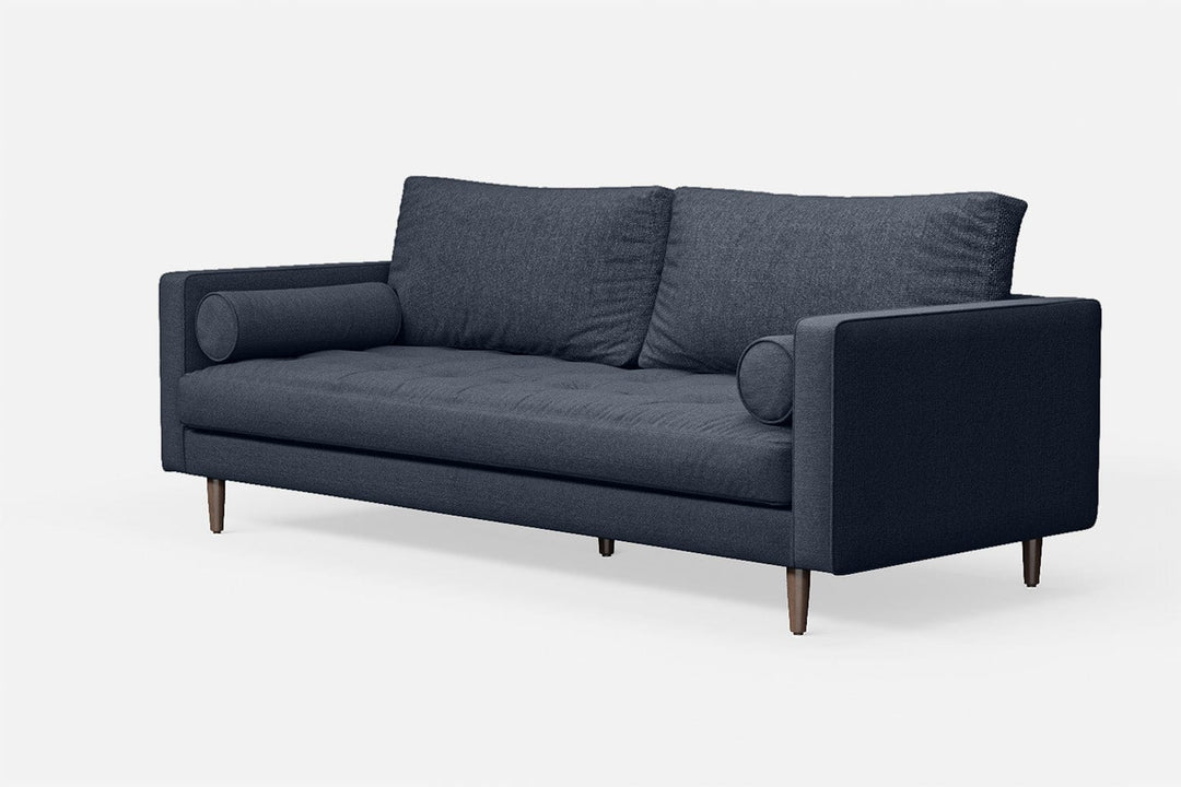 LIVELUSSO Sofa Gela 3 Seater Sofa Dark Blue Linen Fabric