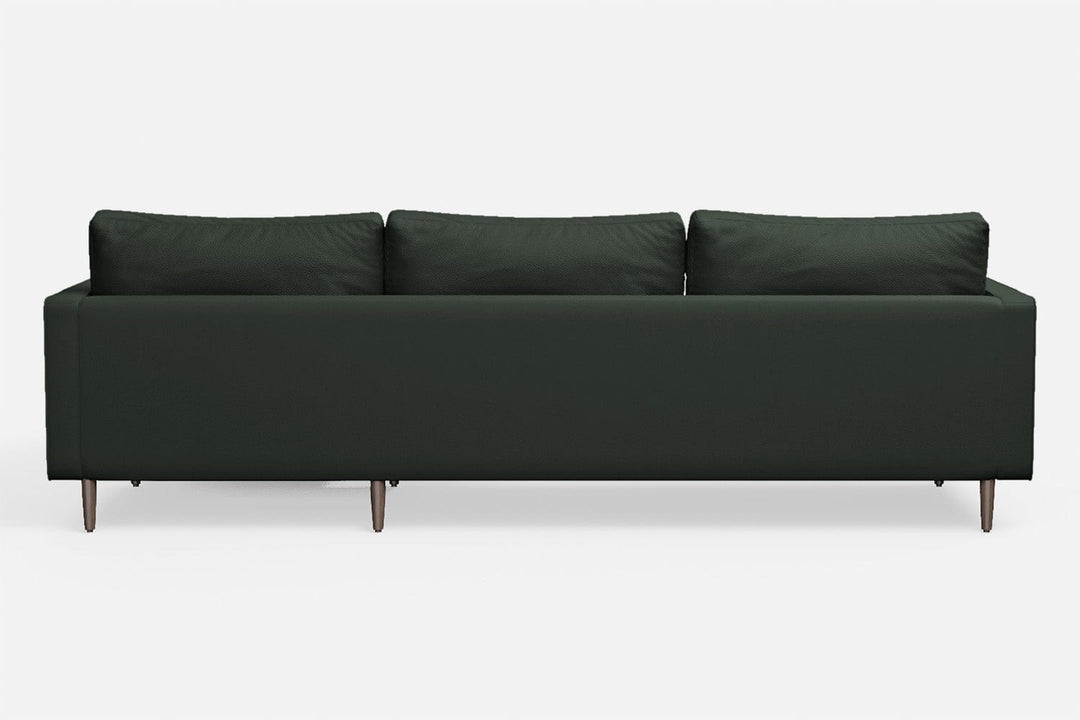 LIVELUSSO Chaise Lounge Sofa Gela 3 Seater Right Hand Facing Chaise Lounge Corner Sofa Green Leather