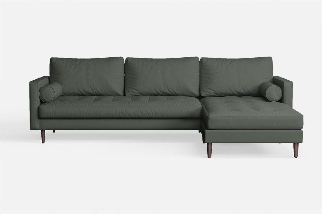 LIVELUSSO Chaise Lounge Sofa Gela 3 Seater Right Hand Facing Chaise Lounge Corner Sofa Lush Leather