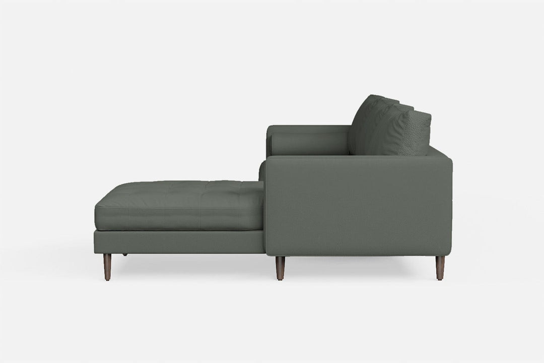 LIVELUSSO Chaise Lounge Sofa Gela 3 Seater Right Hand Facing Chaise Lounge Corner Sofa Lush Leather