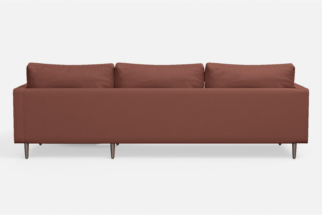 LIVELUSSO Chaise Lounge Sofa Gela 3 Seater Right Hand Facing Chaise Lounge Corner Sofa Mauve Leather