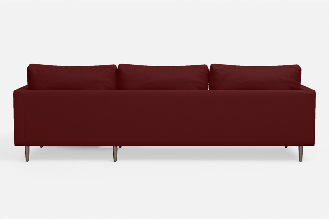 LIVELUSSO Chaise Lounge Sofa Gela 3 Seater Right Hand Facing Chaise Lounge Corner Sofa Red Leather