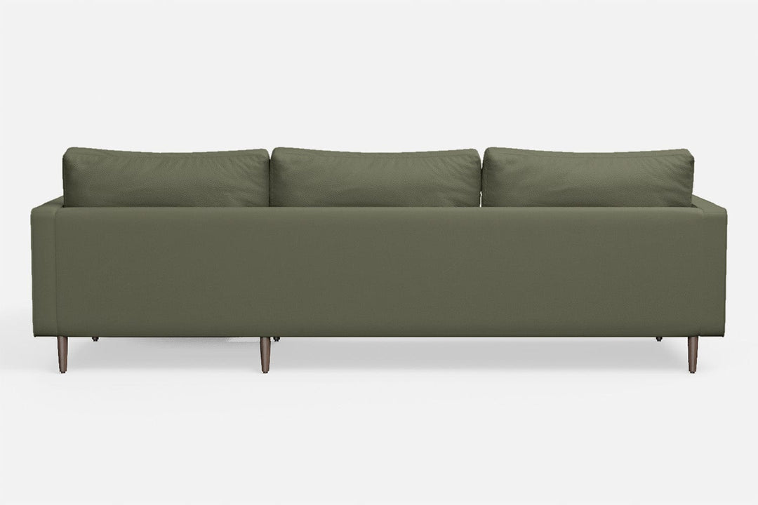 LIVELUSSO Chaise Lounge Sofa Gela 3 Seater Right Hand Facing Chaise Lounge Corner Sofa Sage Leather