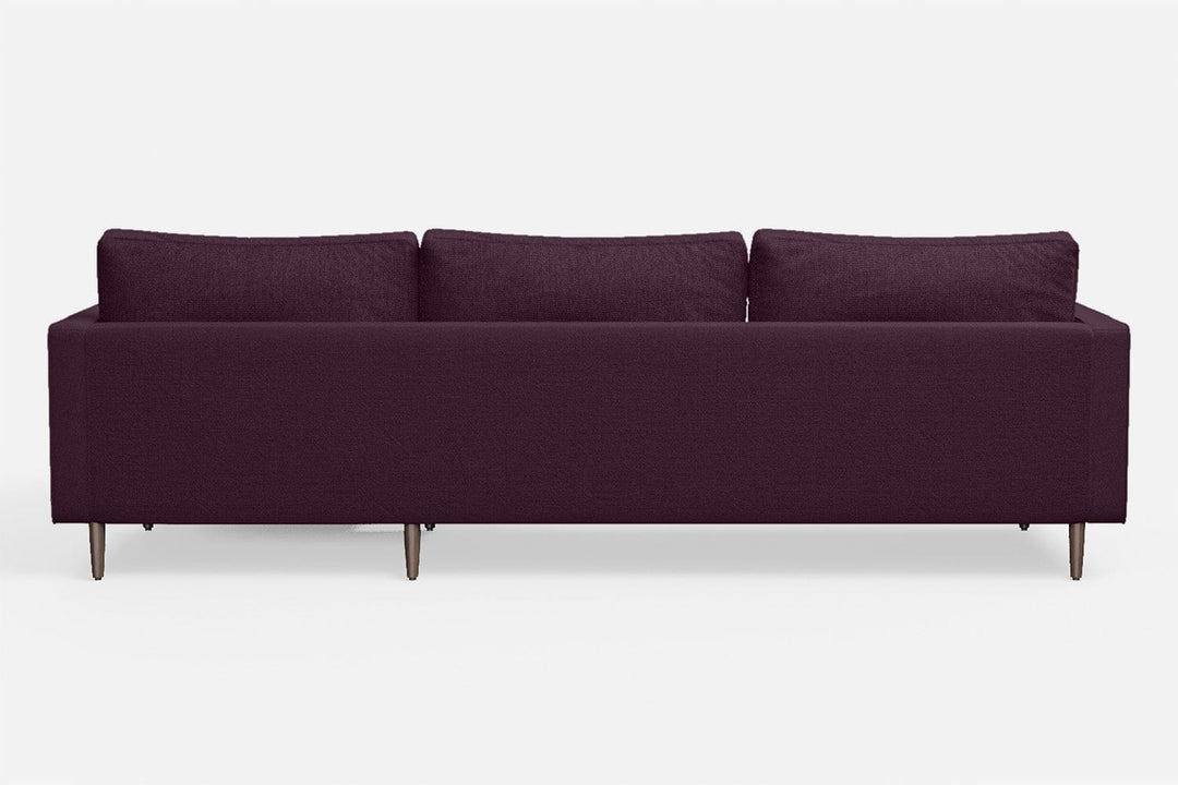 LIVELUSSO Chaise Lounge Sofa Gela 3 Seater Right Hand Facing Chaise Lounge Corner Sofa Purple Linen Fabric