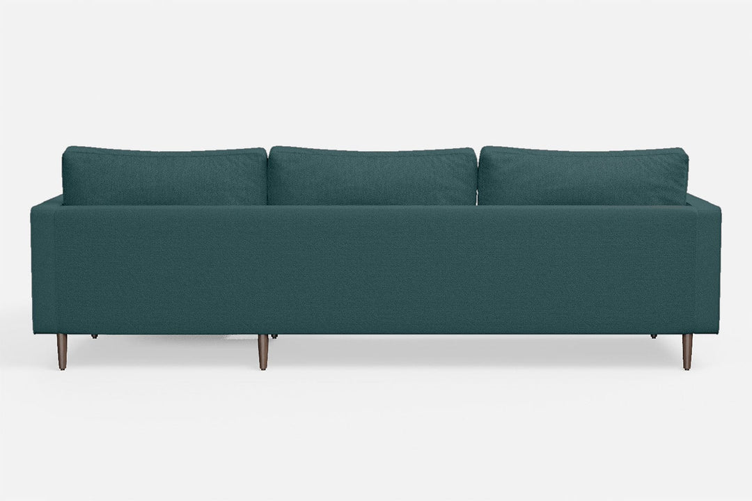 LIVELUSSO Chaise Lounge Sofa Gela 3 Seater Right Hand Facing Chaise Lounge Corner Sofa Teal Linen Fabric