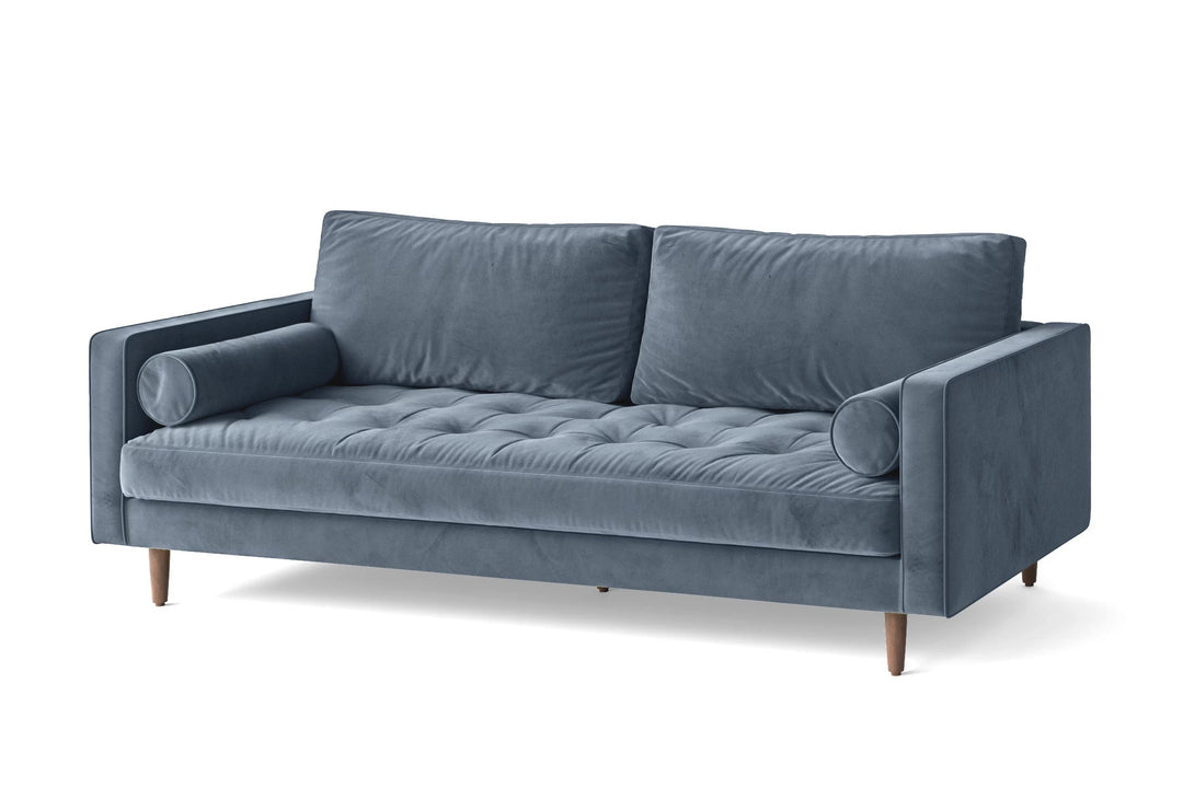 LIVELUSSO Sofa Gela 3 Seater Sofa Baby Blue Velvet