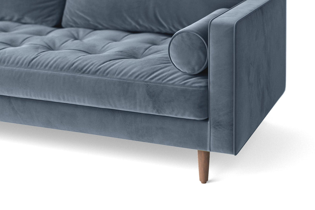 LIVELUSSO Sofa Gela 3 Seater Sofa Baby Blue Velvet