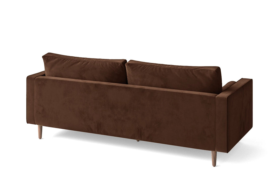 LIVELUSSO Sofa Gela 3 Seater Sofa Coffee Brown Velvet