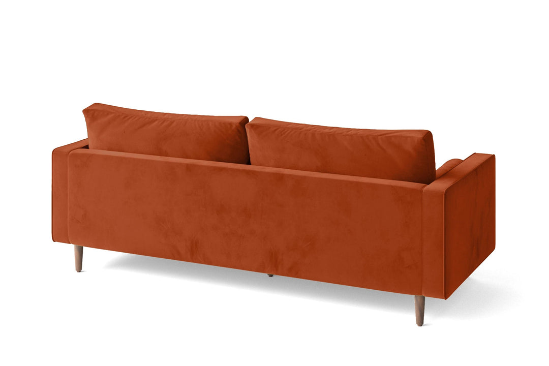 LIVELUSSO Sofa Gela 3 Seater Sofa Orange Velvet