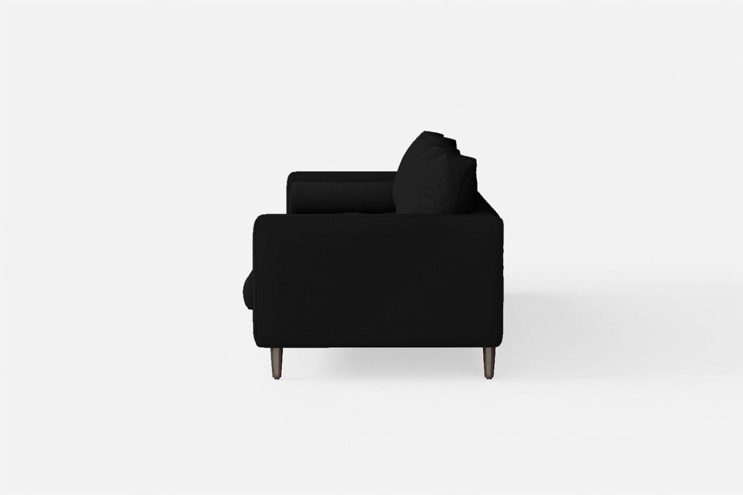 LIVELUSSO Sofa Gela 4 Seater Sofa Black Leather