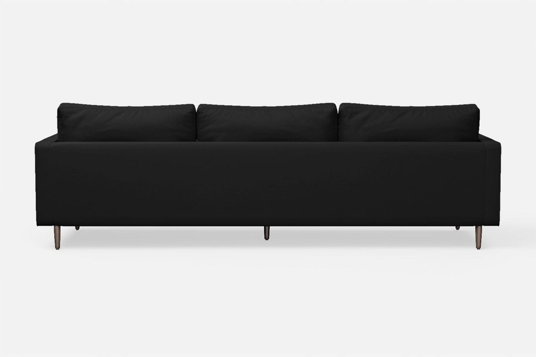 LIVELUSSO Sofa Gela 4 Seater Sofa Black Leather