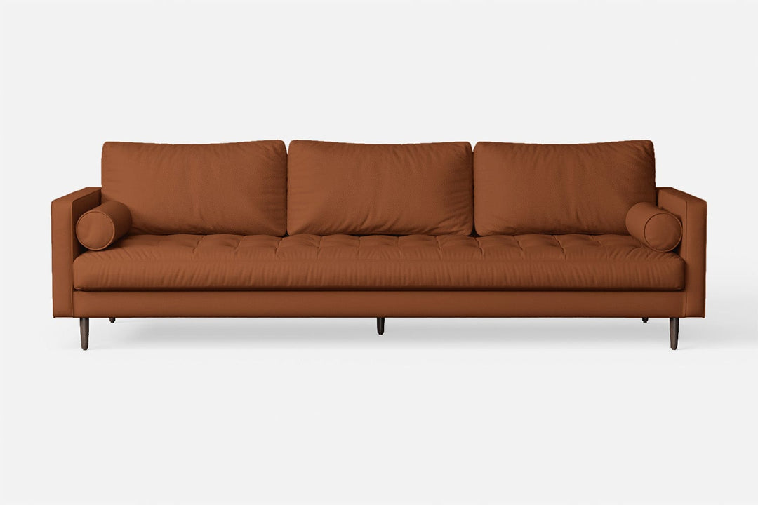 LIVELUSSO Sofa Gela 4 Seater Sofa Tan Brown Leather