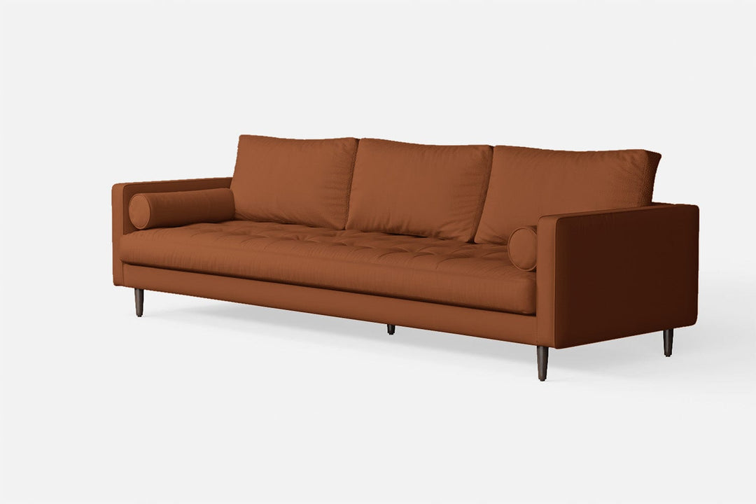 LIVELUSSO Sofa Gela 4 Seater Sofa Tan Brown Leather