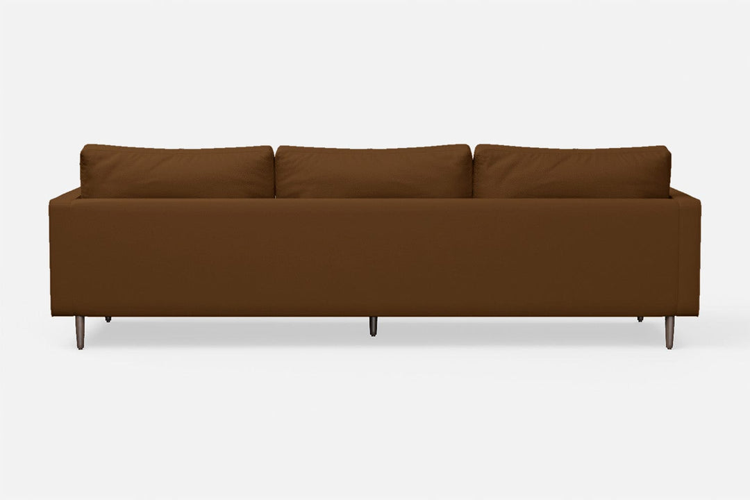 LIVELUSSO Sofa Gela 4 Seater Sofa Walnut Brown Leather