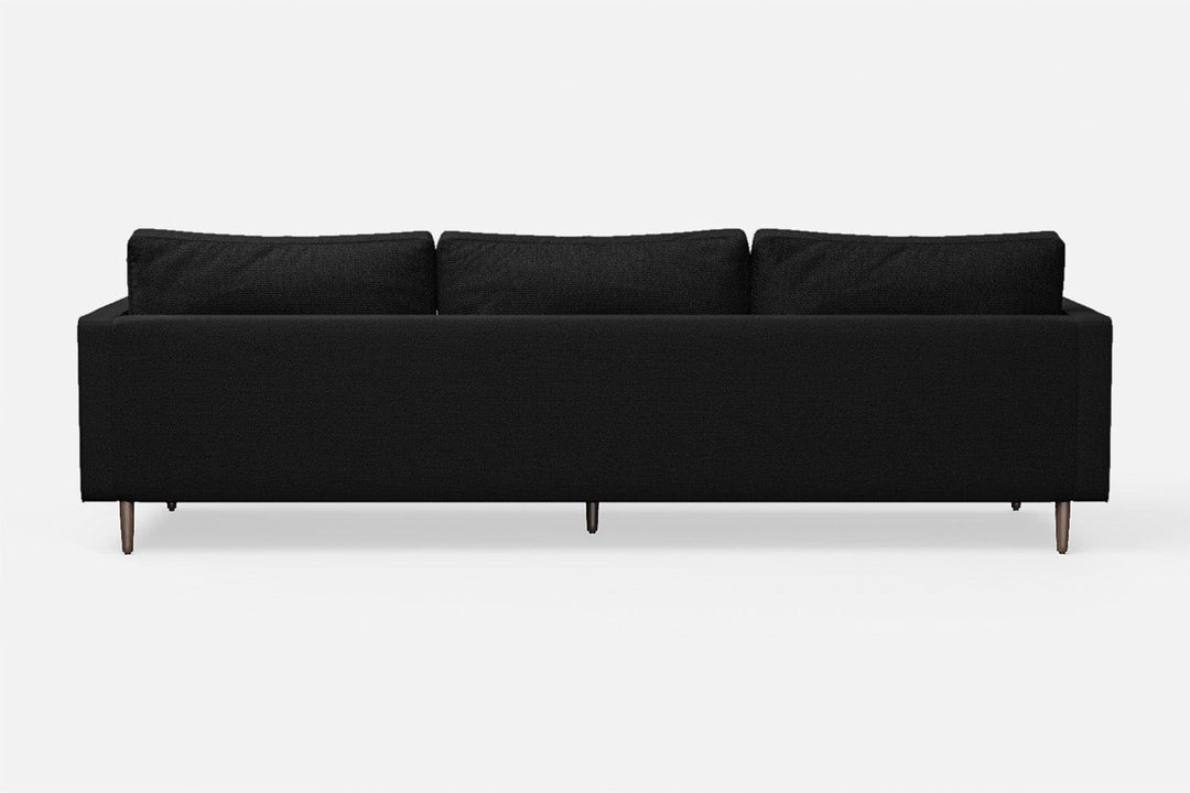 LIVELUSSO Sofa Gela 4 Seater Sofa Black Linen Fabric