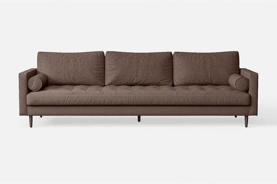 LIVELUSSO Sofa Gela 4 Seater Sofa Caramel Linen Fabric