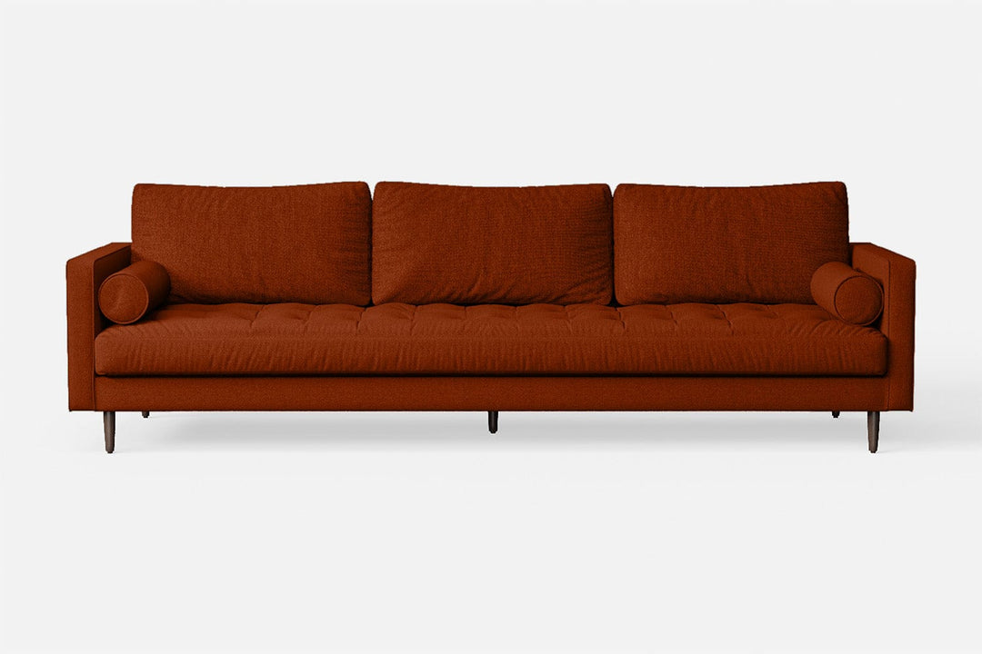 LIVELUSSO Sofa Gela 4 Seater Sofa Orange Linen Fabric