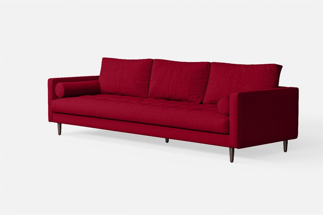 LIVELUSSO Sofa Gela 4 Seater Sofa Red Linen Fabric