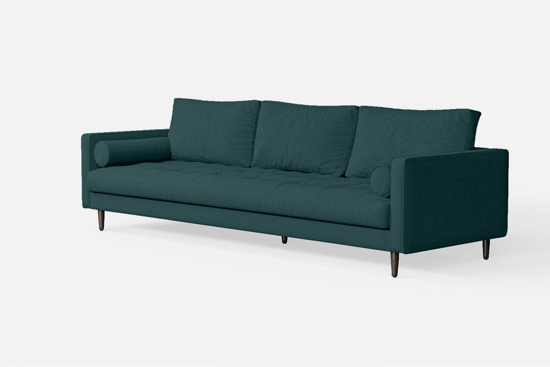 LIVELUSSO Sofa Gela 4 Seater Sofa Teal Linen Fabric