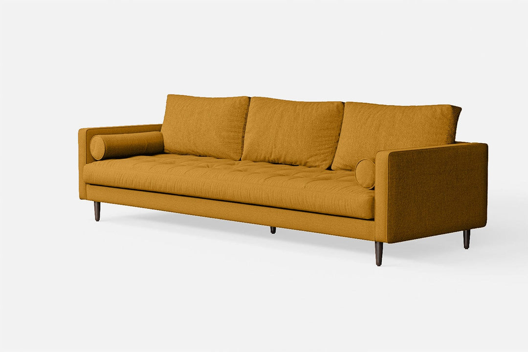 LIVELUSSO Sofa Gela 4 Seater Sofa Yellow Linen Fabric