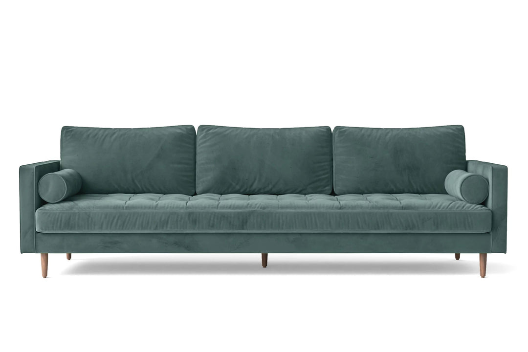 LIVELUSSO Sofa Gela 4 Seater Sofa Teal Velvet