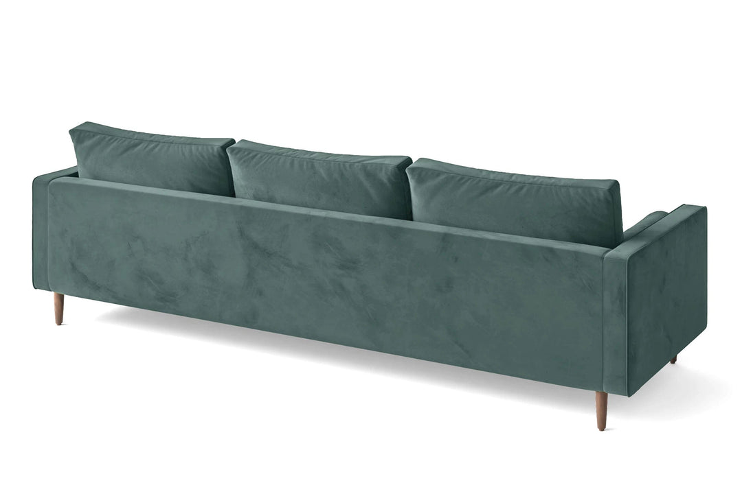 LIVELUSSO Sofa Gela 4 Seater Sofa Teal Velvet