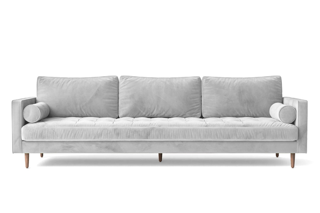 LIVELUSSO Sofa Gela 4 Seater Sofa White Velvet