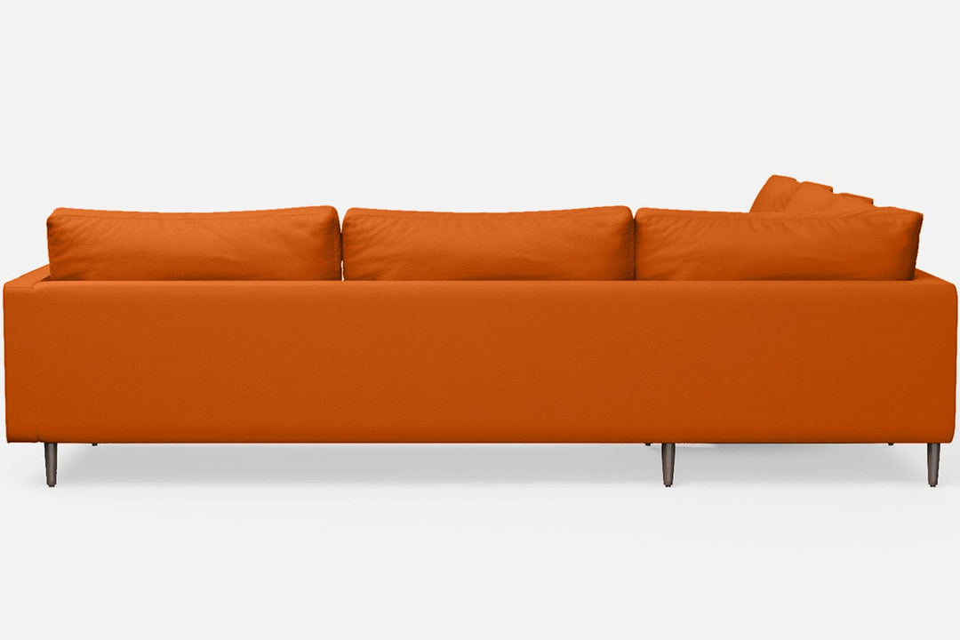 LIVELUSSO Corner Sofa Gela 5 Seater Corner Sofa Orange Leather