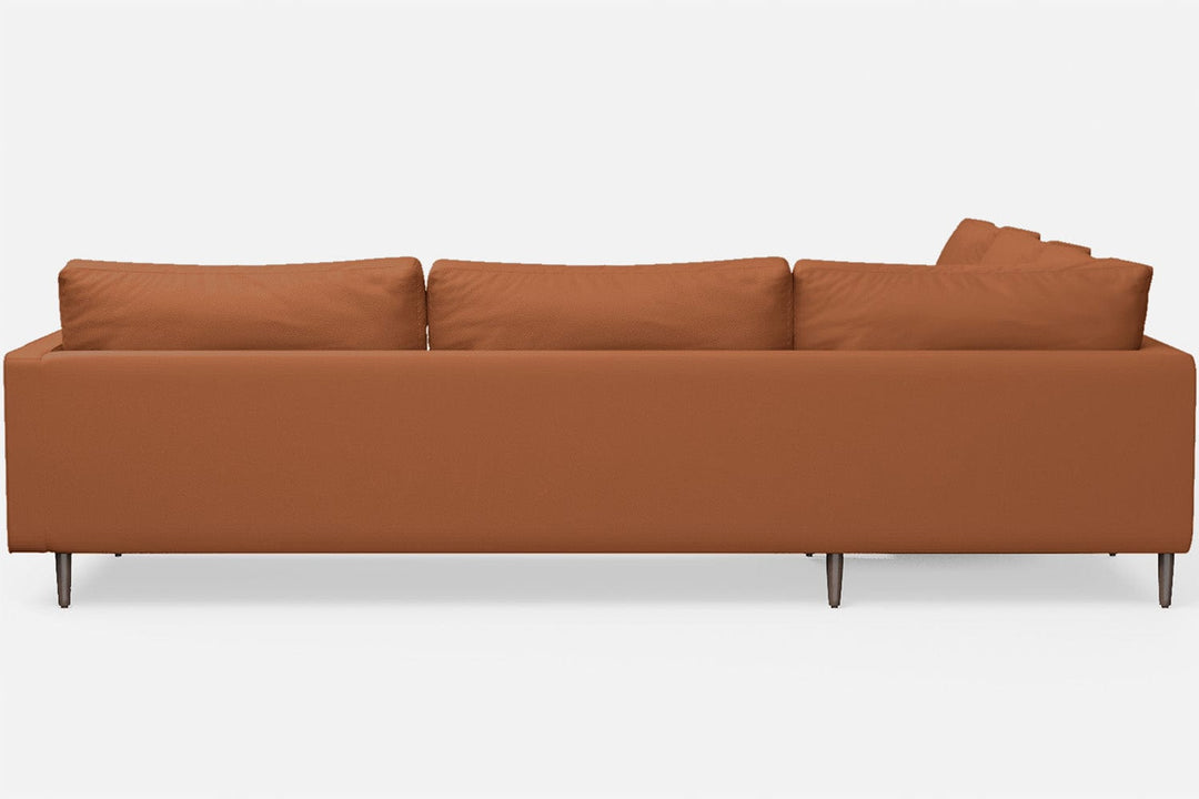 LIVELUSSO Corner Sofa Gela 5 Seater Corner Sofa Tan Brown Leather