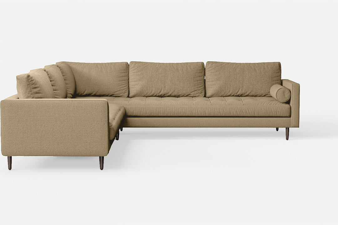 LIVELUSSO Corner Sofa Gela 5 Seater Corner Sofa Beige Linen Fabric