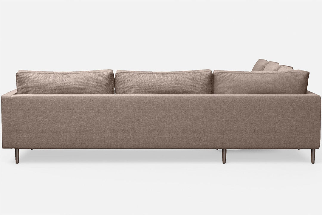 LIVELUSSO Corner Sofa Gela 5 Seater Corner Sofa Caramel Linen Fabric