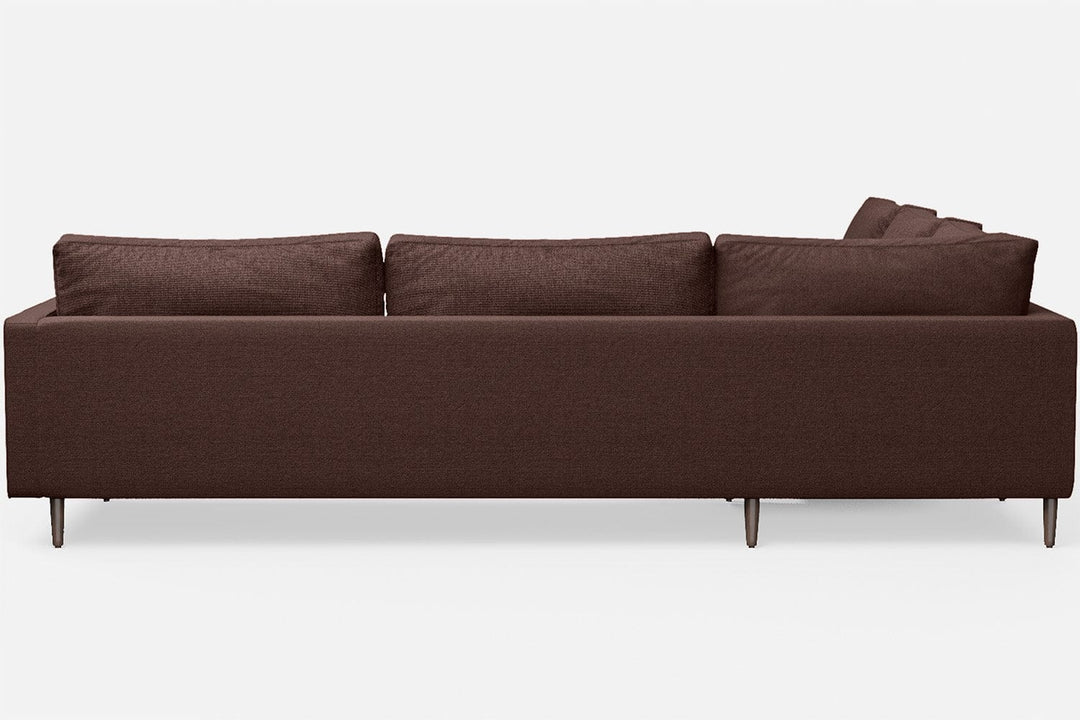 LIVELUSSO Corner Sofa Gela 5 Seater Corner Sofa Coffee Brown Linen Fabric