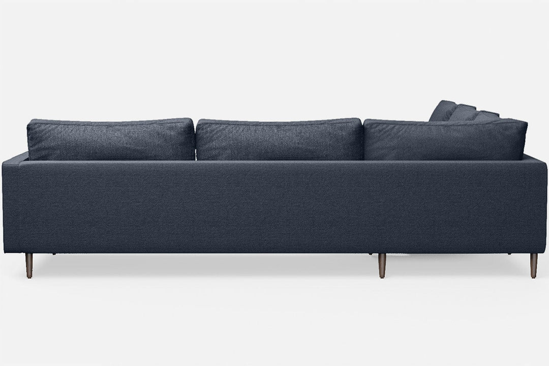 LIVELUSSO Corner Sofa Gela 5 Seater Corner Sofa Dark Blue Linen Fabric