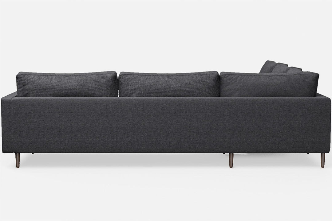 LIVELUSSO Corner Sofa Gela 5 Seater Corner Sofa Dark Grey Linen Fabric